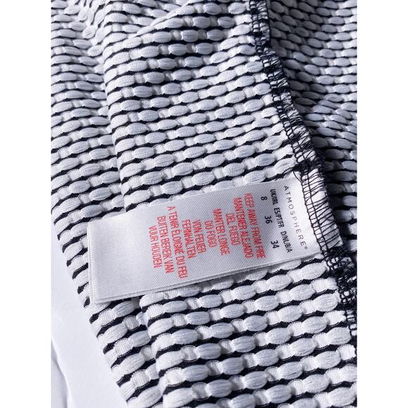 Mod Retro Inspired Black White Avant Basic Checkered Midi Skirt Size 8 - Picture 5 of 6